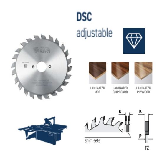 DSC, Regulējams aizgriezēja zāģripa, PCD H4 un H6 mm