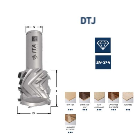 DTJ Router bits PCD , Z=4+2+4 