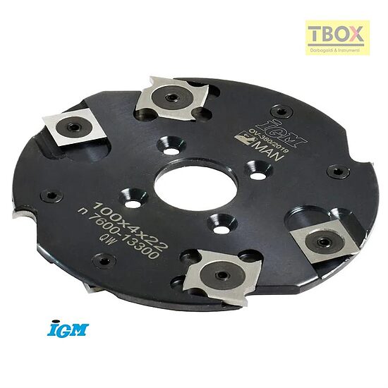 IGM frēze F602 Biscuit Joints, D100x4 d22 Z4+4 STEEL