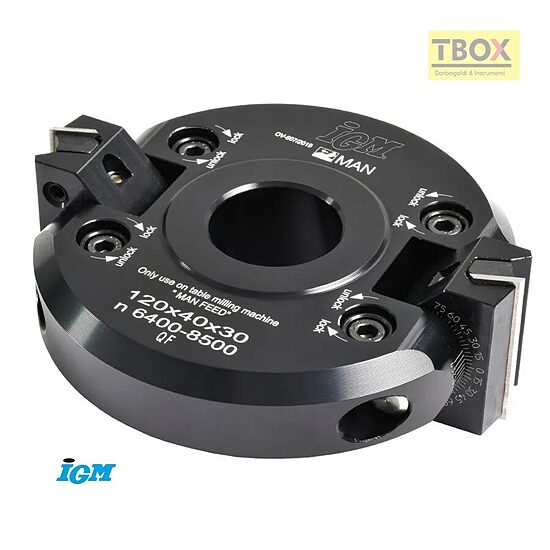 IGM regulējama leņķa frēze F607, D120x40 d30 ALU