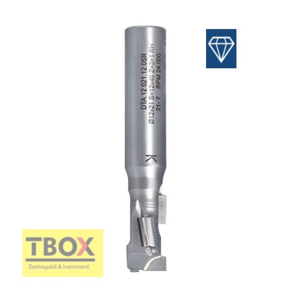DTA ECO router bits D12 DP2.5, stainless steel body, PCD