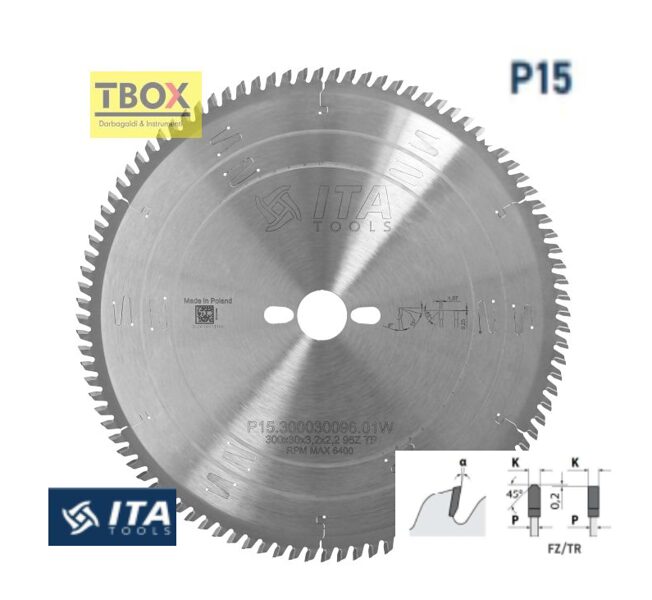 P15, ITA Zāģripa plātnēm Z=FL/TR 